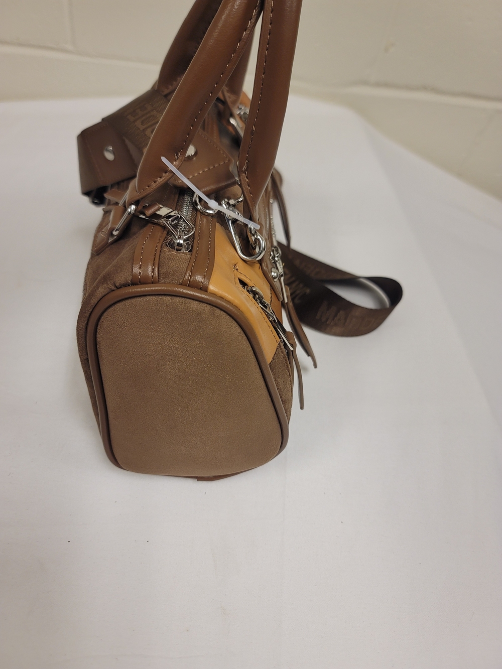 Madden Nyc Brown Patchwork Crossbody Satchel - Picture 4 of 5
